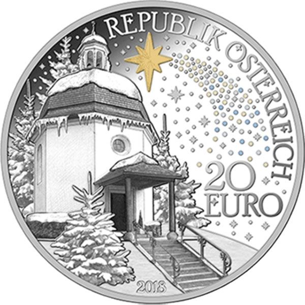 NGC PF70 2018 Austria Silent Night 200TH Anni Silver Coin 20Euro Christmas 