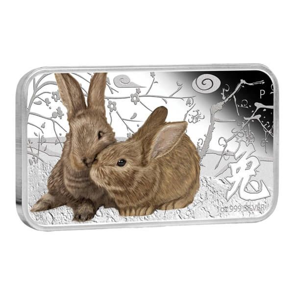 Cook Islands 2011 Year of Rabbit 4 Coin Rectangle Color Silver Proof $1 Set 