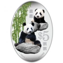Giant Panda Proof Silver Coin 5$ Singapore 2012