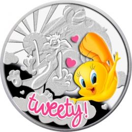 Tweety Cartoon Characters Proof Silver Coin 1$ Niue 2013
